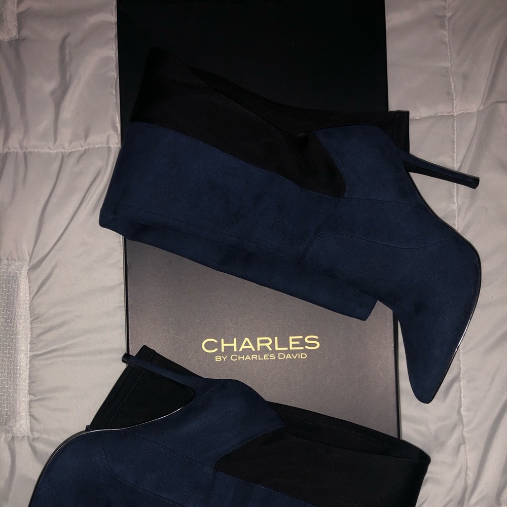 Charles David Paso blue/black suede over knee boot - Picture 5 of 5